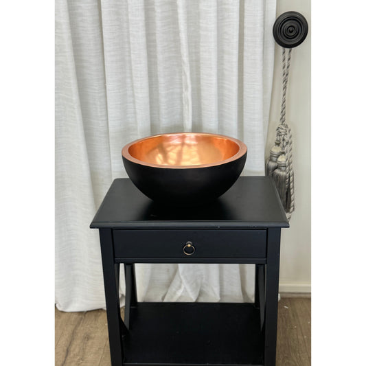 Matt Black Round Copper Bowl