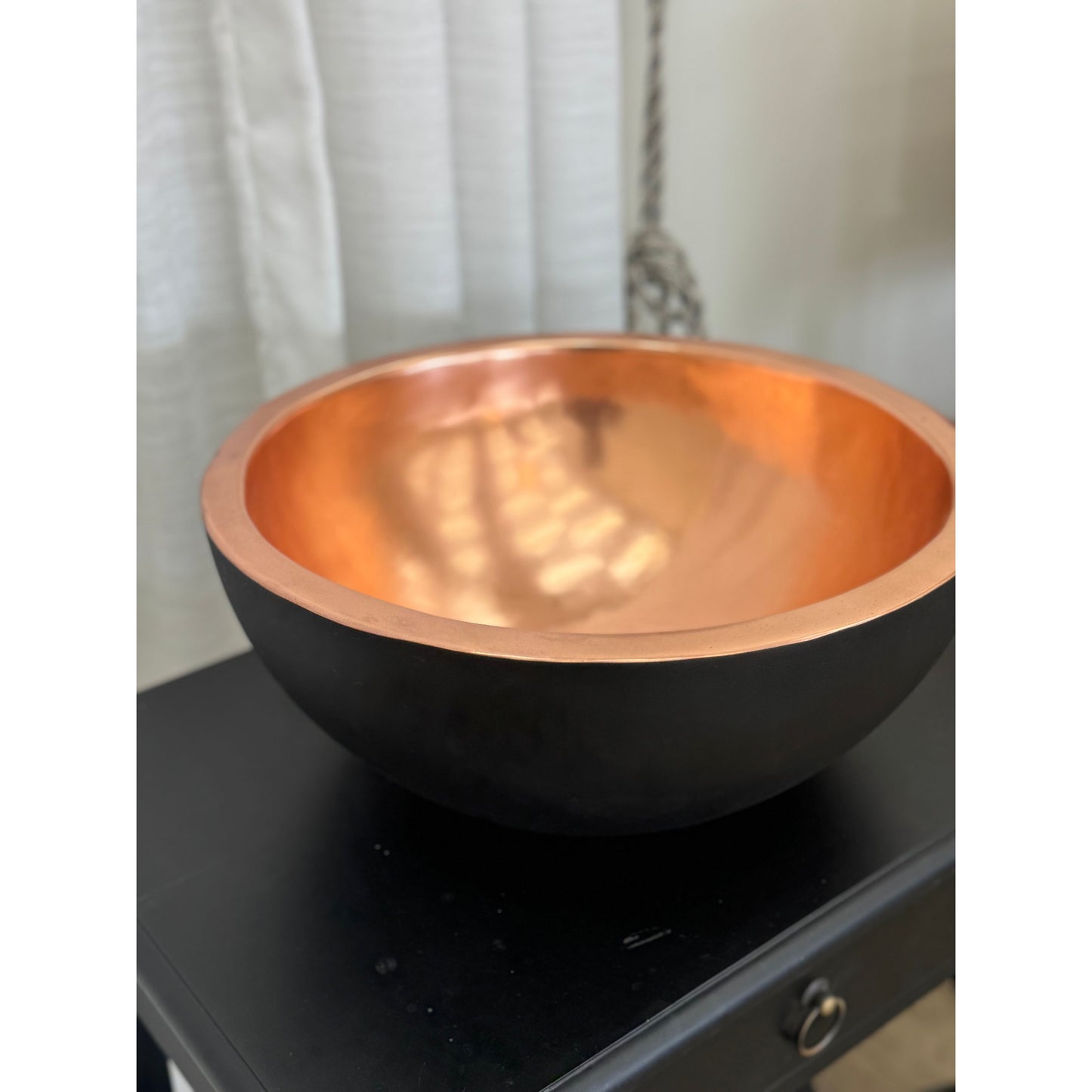 Matt Black Round Copper Bowl