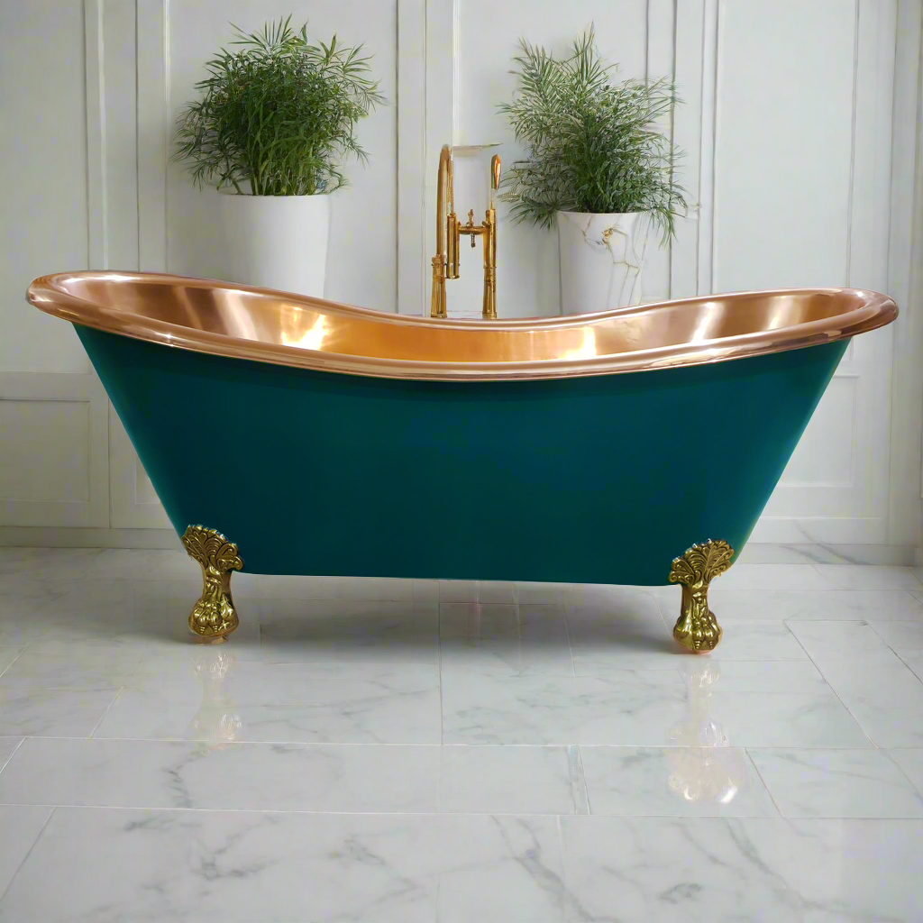 Butler Blue Clawfoot Bath (Made From Solid Copper)