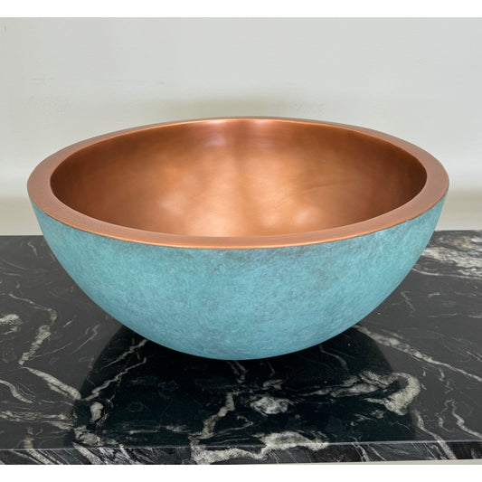 Verdigris Copper Round Bowl