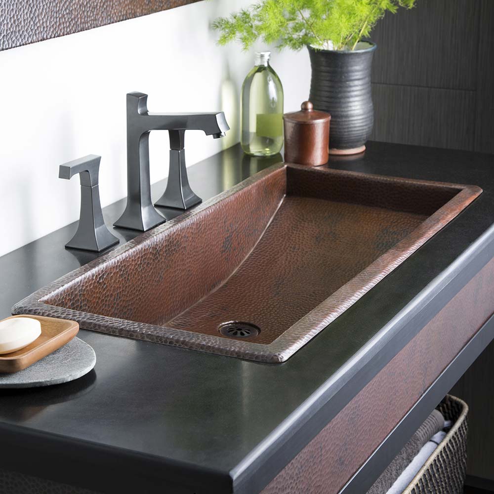 Copper Bathroom Trough Large