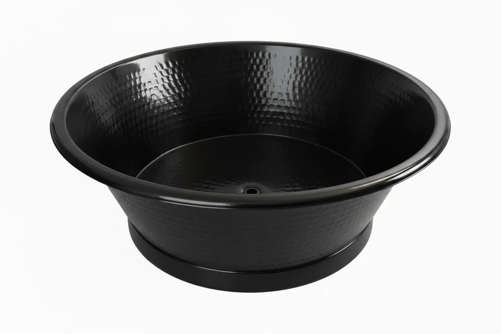 Copper Black Hammered Round Bath