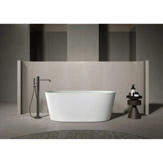 Oval Bathtub Freestanding Acrylic Gloss White