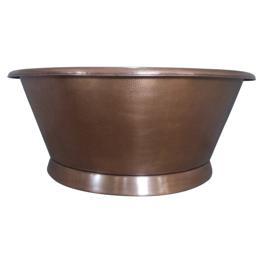 Antique Copper Hammered Round Bath