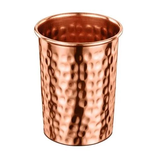 Pure Copper Water Glass Hammered