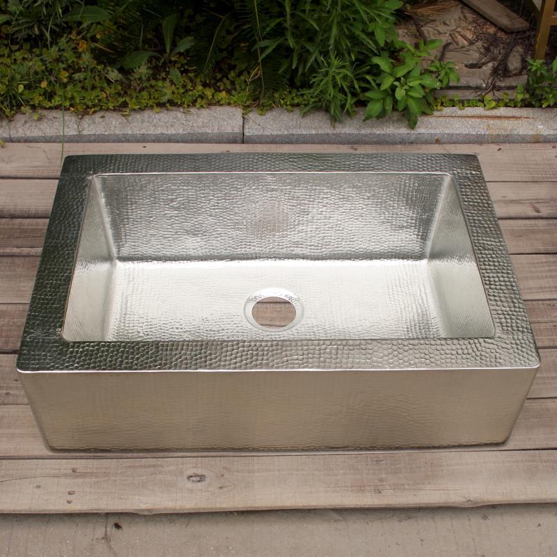 Copper Farmhouse Sink Large Brushed Nickel