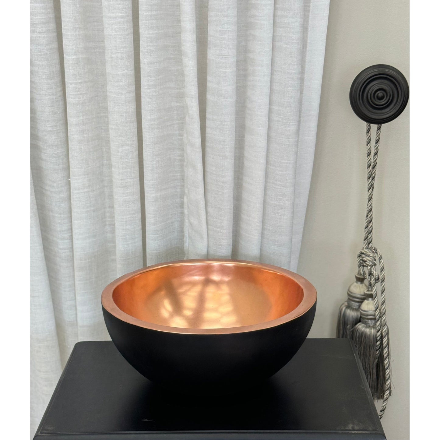 Matt Black Round Copper Bowl