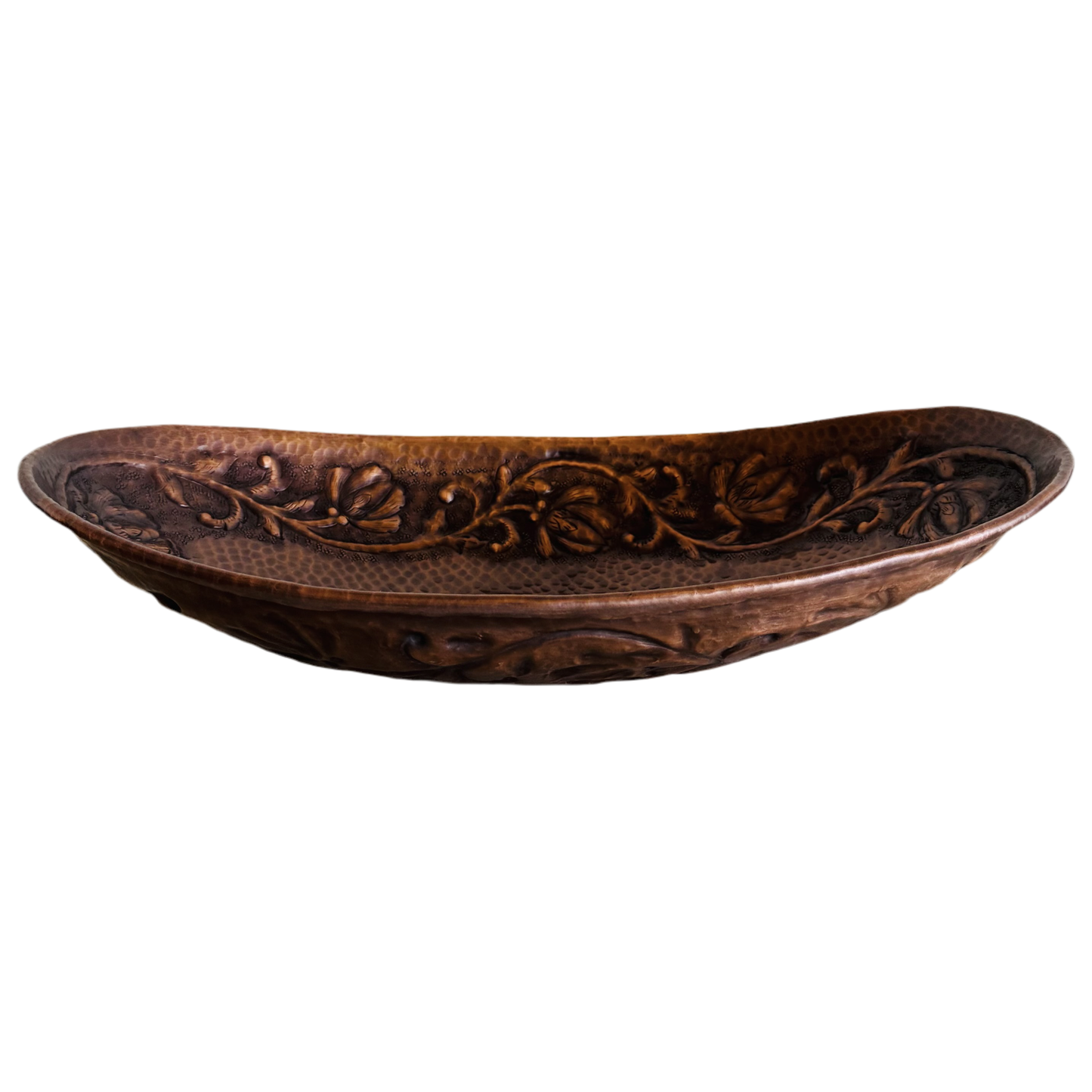 Floral Oval Copper Bathroom Trough