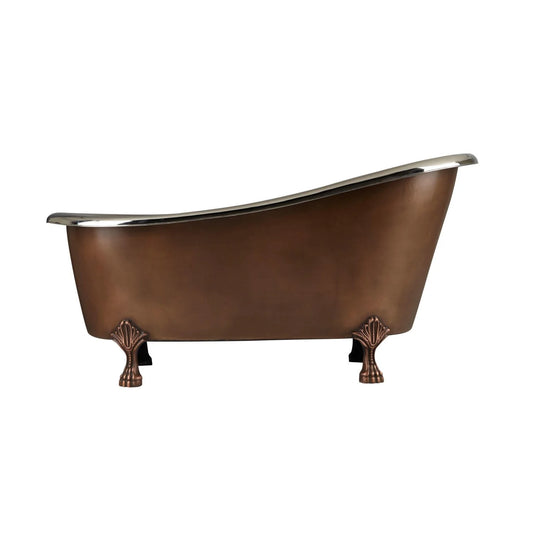 Antique/Nickel Clawfoot Single Slipper Bath