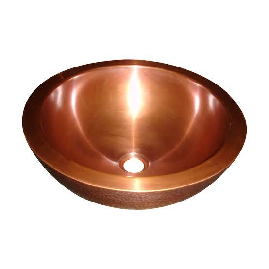 Copper Round Hammered Bowl