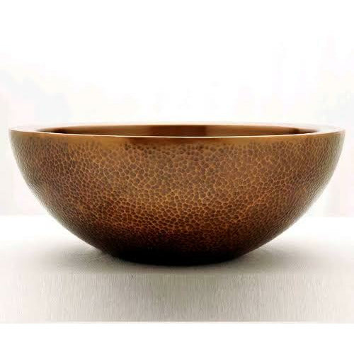Copper Round Hammered Bowl