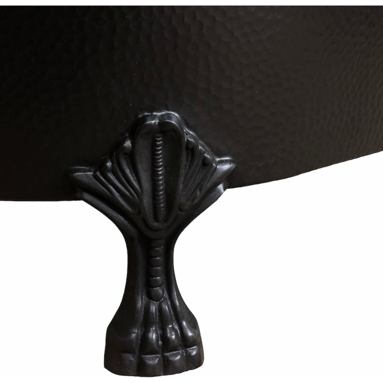 Matt Black Copper Hammered Japanese Soaking Claw Tub