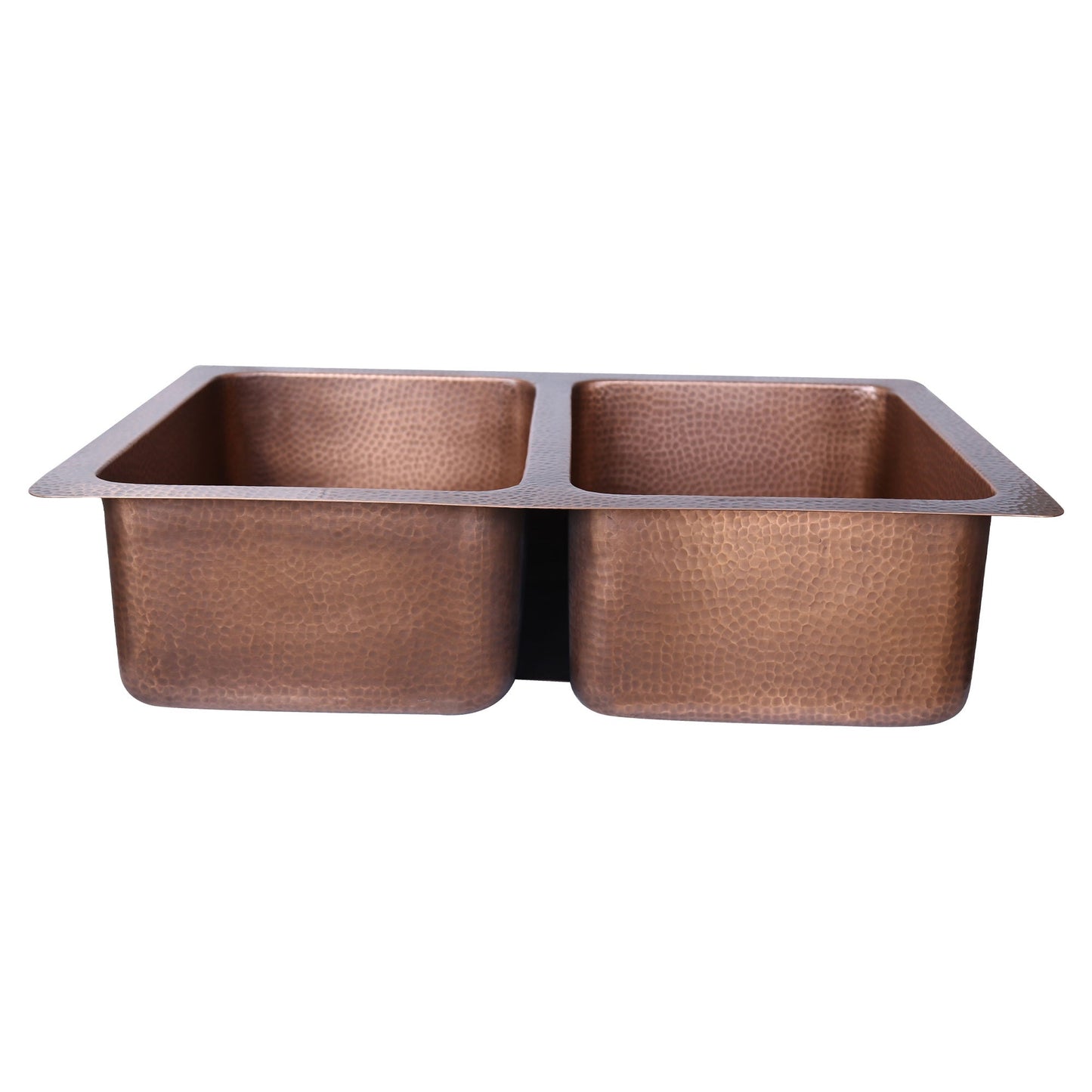 Copper Hammered Double Drop In Sink