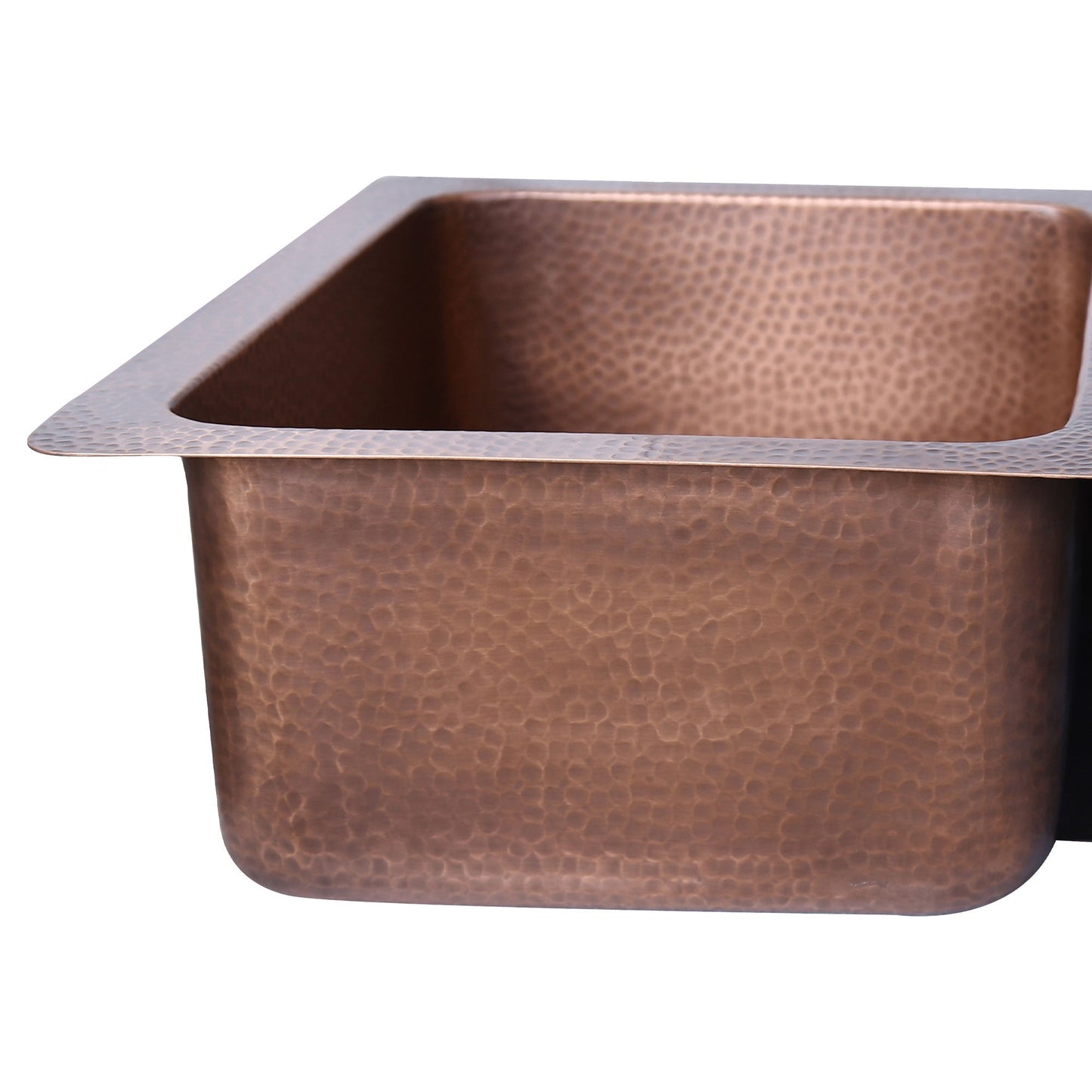 Copper Hammered Double Drop In Sink