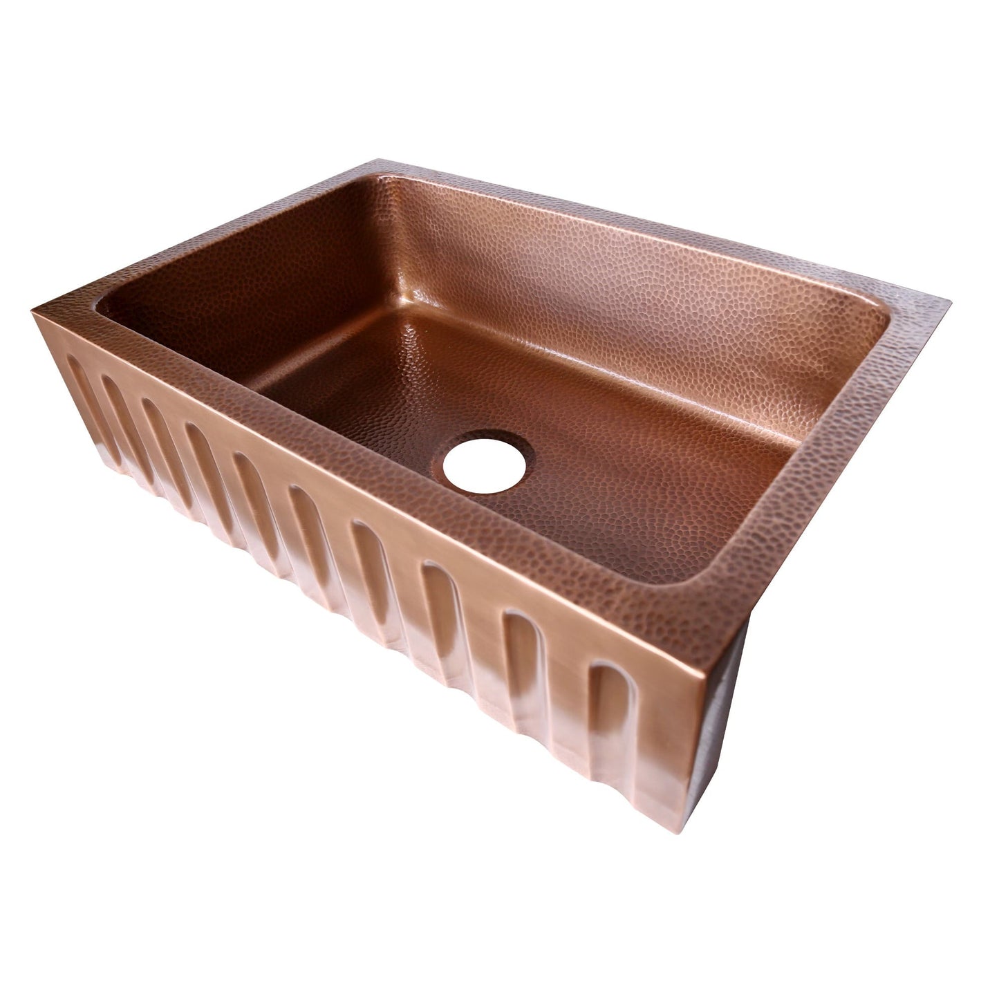 Copper Fluted Large Sink