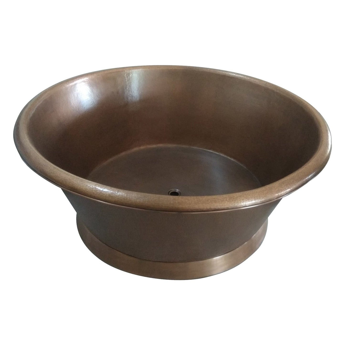 Antique Copper Hammered Round Bath