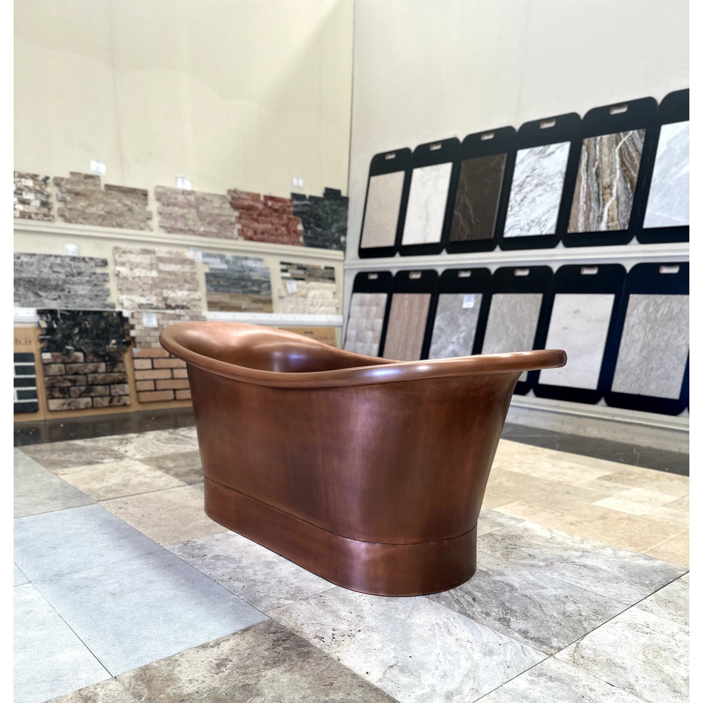 Light Antique Plain Copper Bath