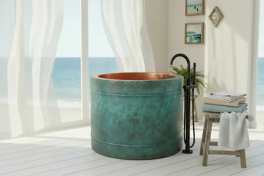 Japanese Inspired Verdigris/Antique Copper Harmony Tub