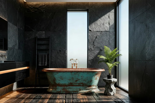 Pedestal Verdigris/Antique Copper Low Lying Bath