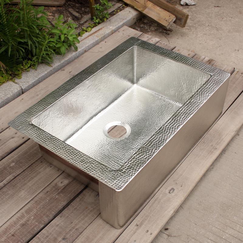Copper Farmhouse Sink Large Brushed Nickel