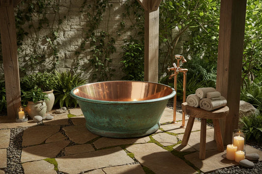 Verdigris/Copper Shiny Round Polished Bath