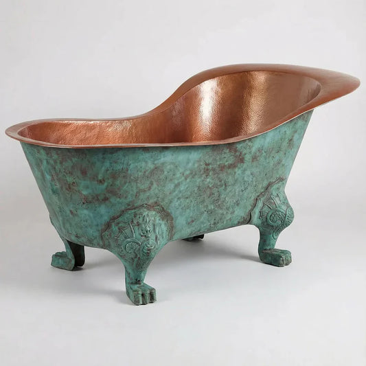 Verdigris Single Slipper Slimline Claw Bath