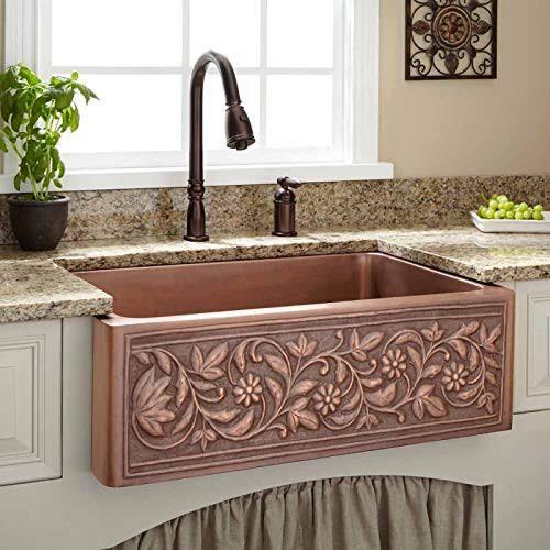 Copper Country Butler Sink / Copper Floral Sink