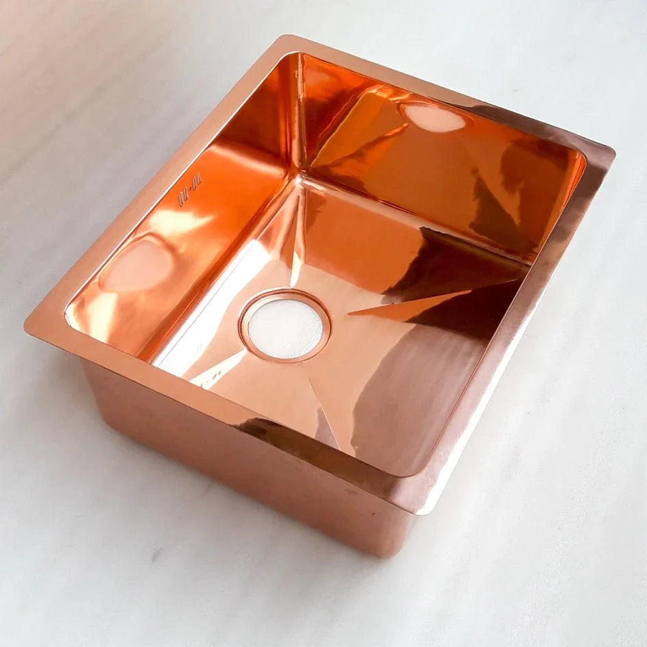 Hammered Copper Drop In Sink Shiny